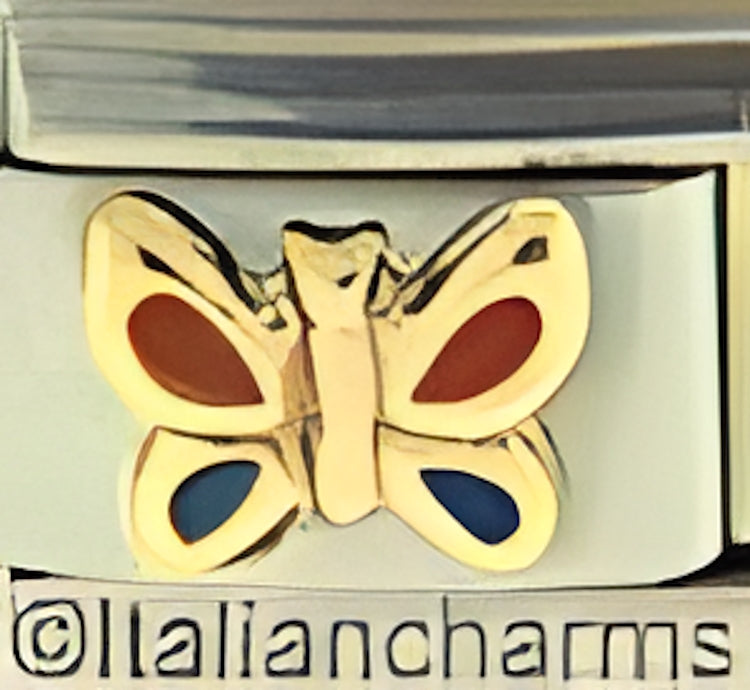 Petite Red and Blue Butterfly