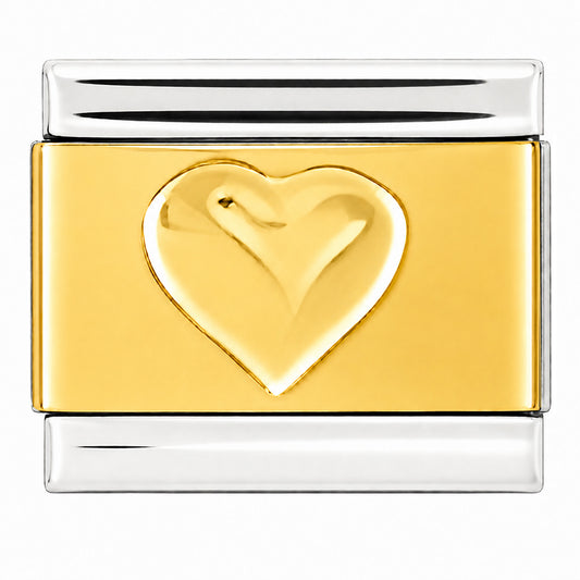 Gold Heart Center and Silver Edges Starter Bracelet - Choose Your Size
