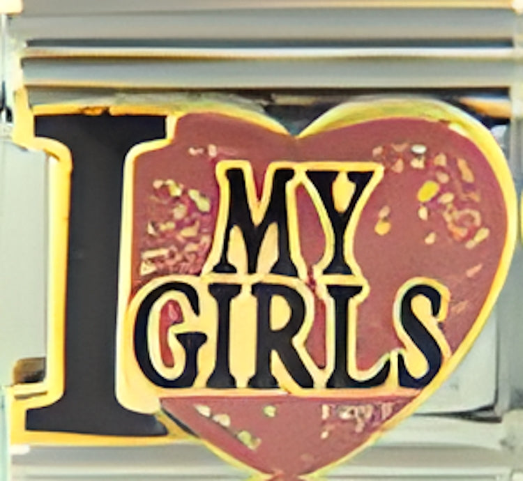 My Love Girls on Sparkle Pink Heart