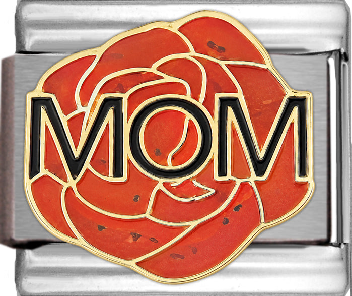Mom on Big Red Rose