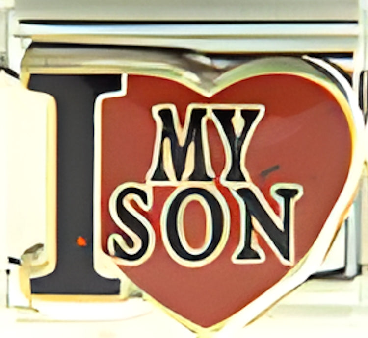 I Love My Son on Sparkle Red Heart