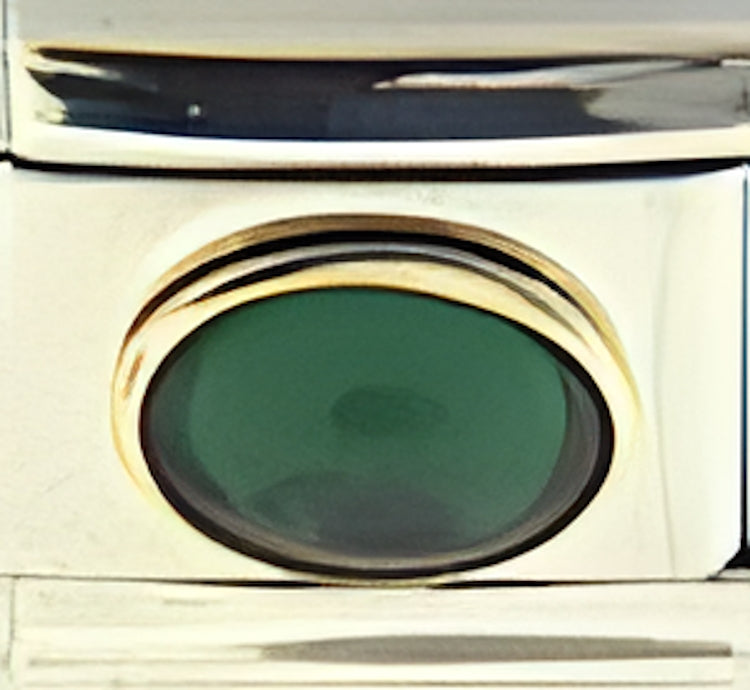 May Dark Green Oval Stone