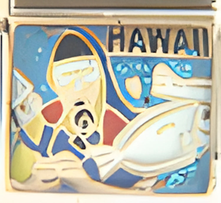 Scuba Diver with Hawaii Text