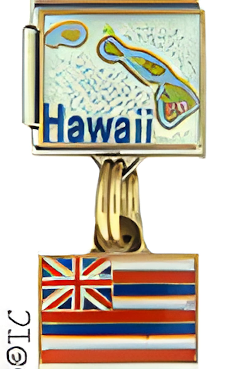 Sparkle Hawaiian Islands with Dangle Hawaii Flag