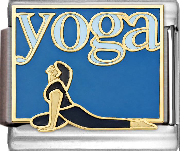 Yoga Stretch on Blue