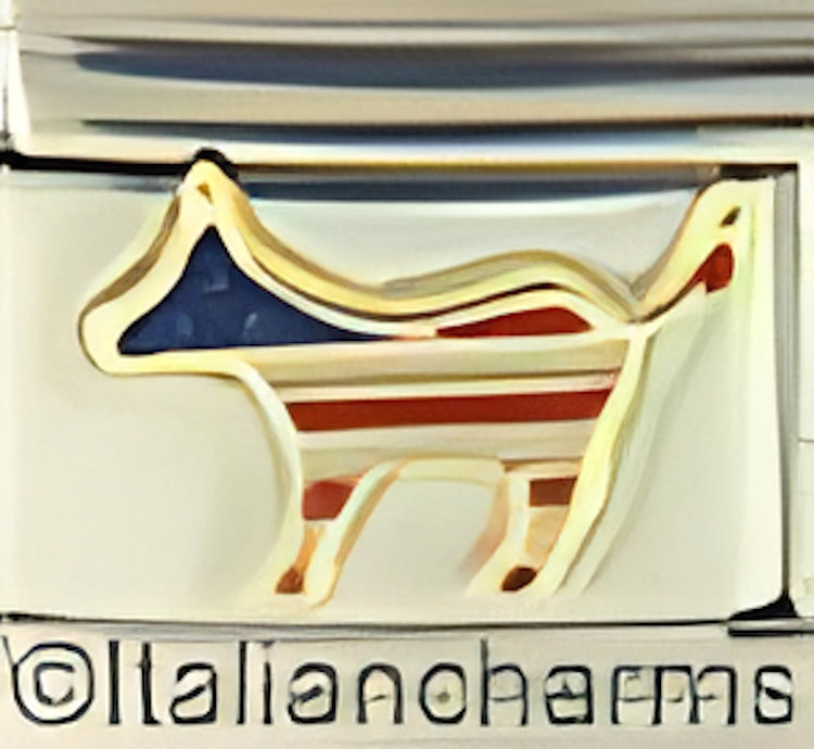 Patriotic Donkey with Stripes