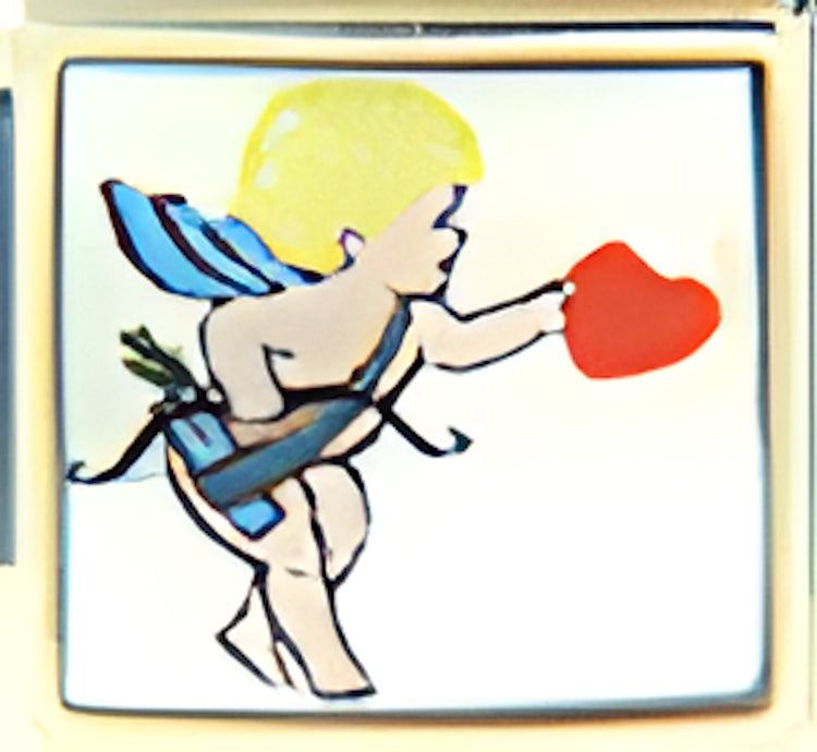 Cupid with a Heart Photo Charm