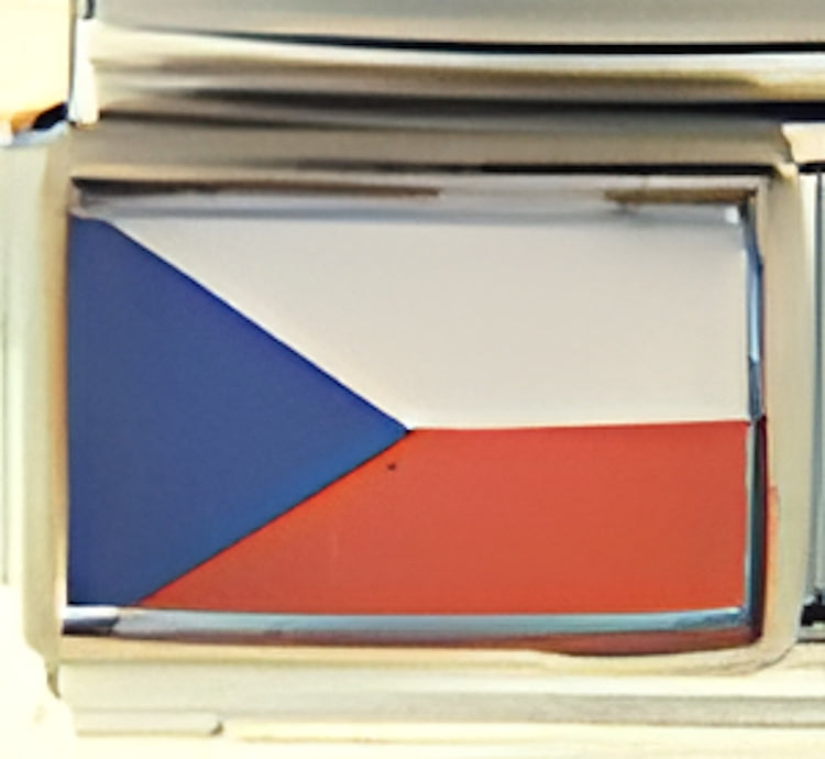 Czech Republic Flag Photo Charm