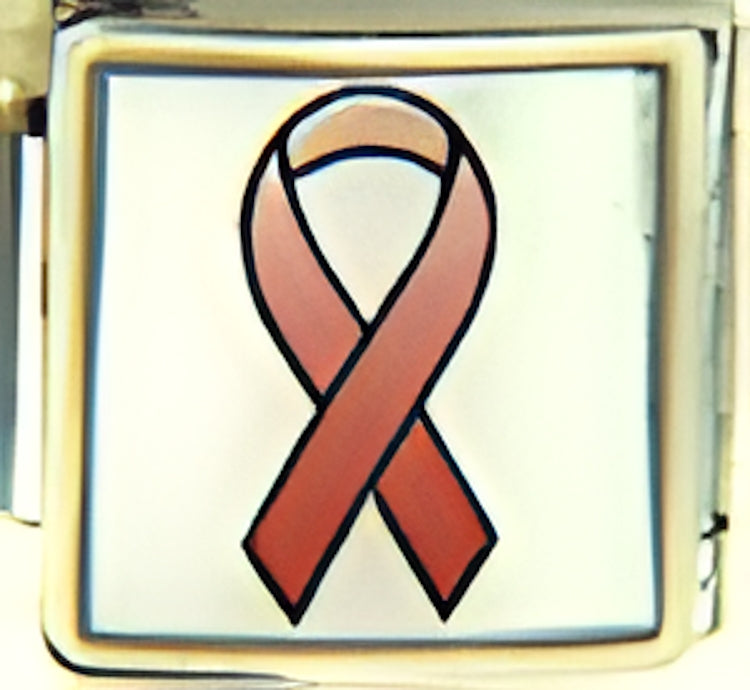 Red Ribbon on White Photo Charm