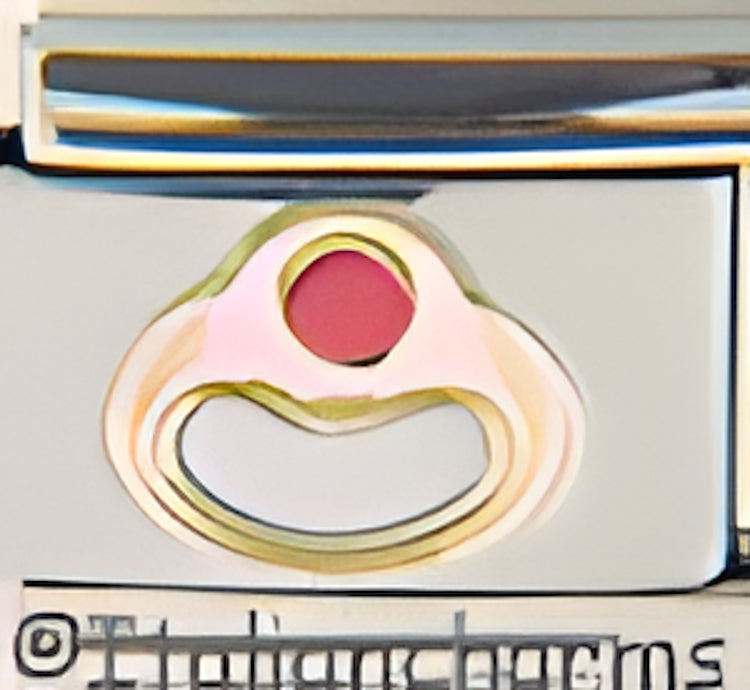 Birthstone Ring with Deep Pink Stone October