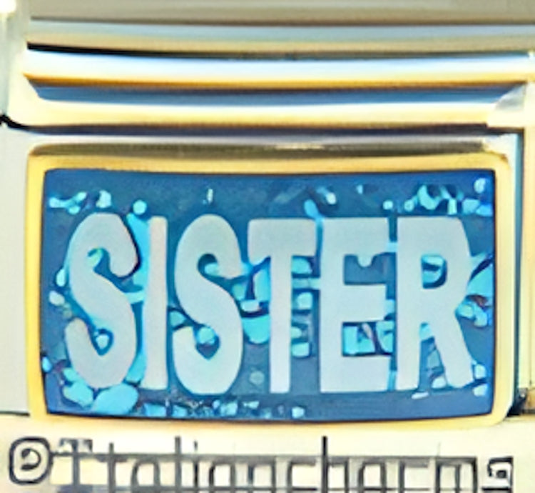 White Sister on sparkle Blue