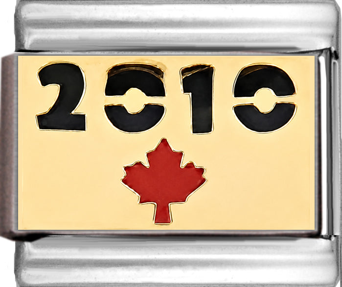 2010 on Gold with Red Maple Leaf