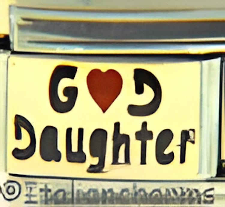 God Daughter on Gold with Red Heart