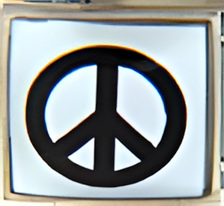 Black Peace Sign Photo Charm
