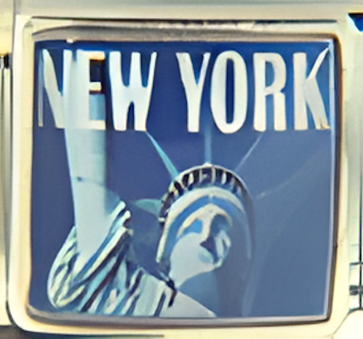 New York with Statue Photo Charm