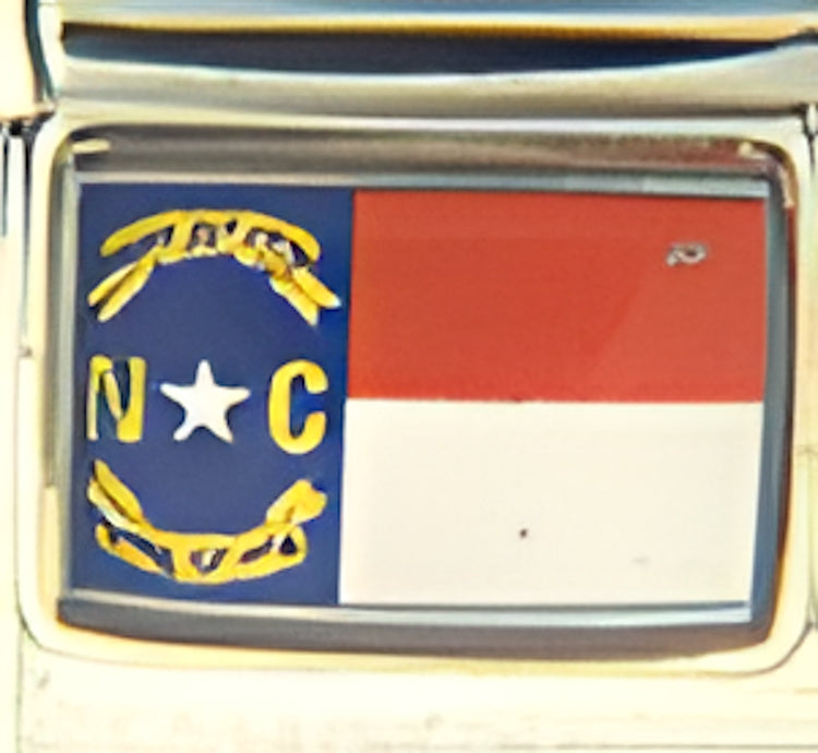 North Carolina State Flag Photo Charm
