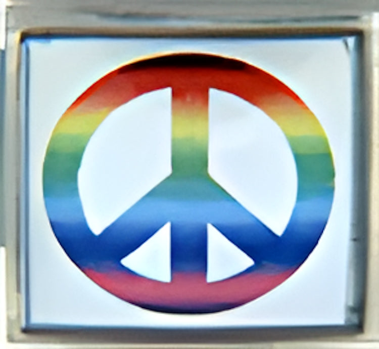 Rainbow Peace Sign Photo Charm