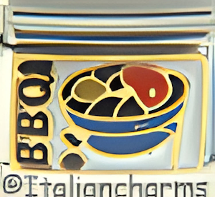 BBQ Text with Food on the Grill