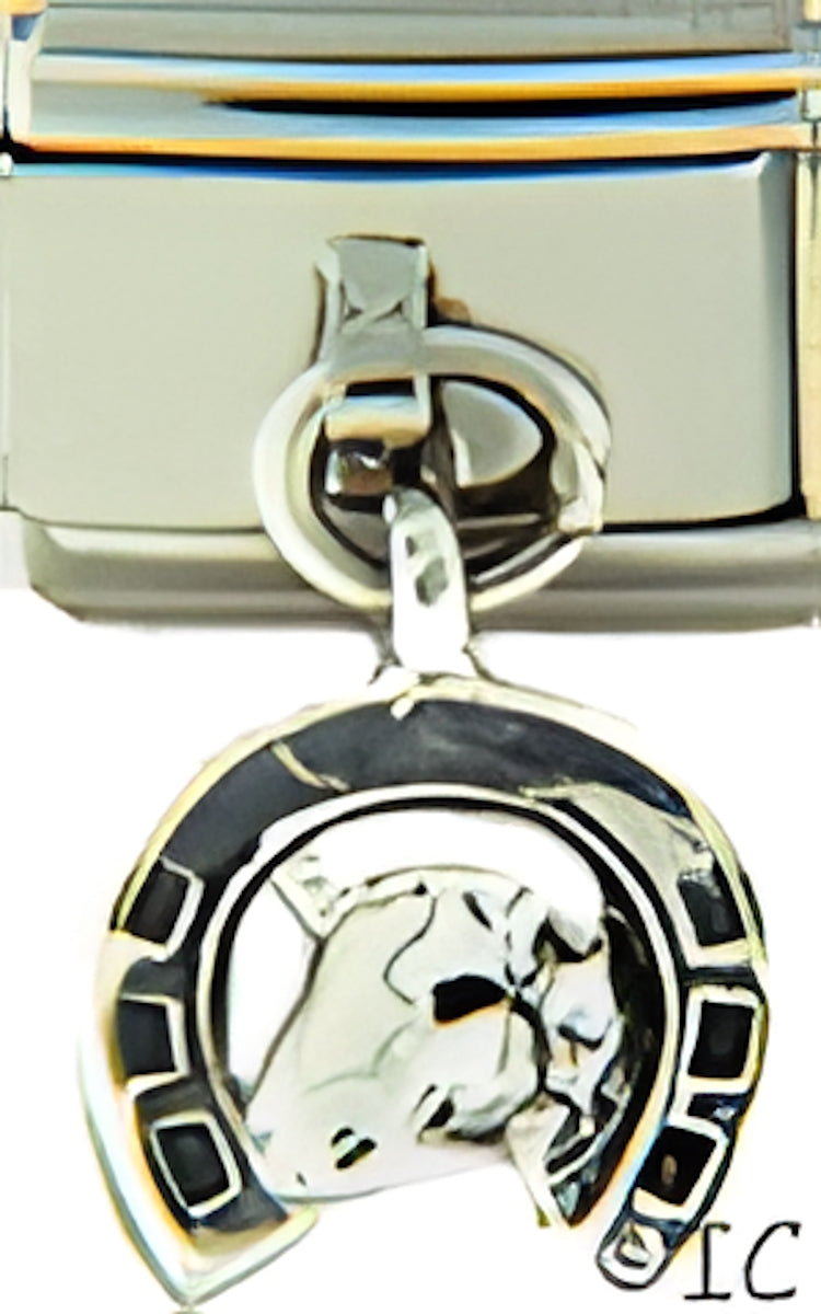 Dangle Sterling Horseshoe and Horse