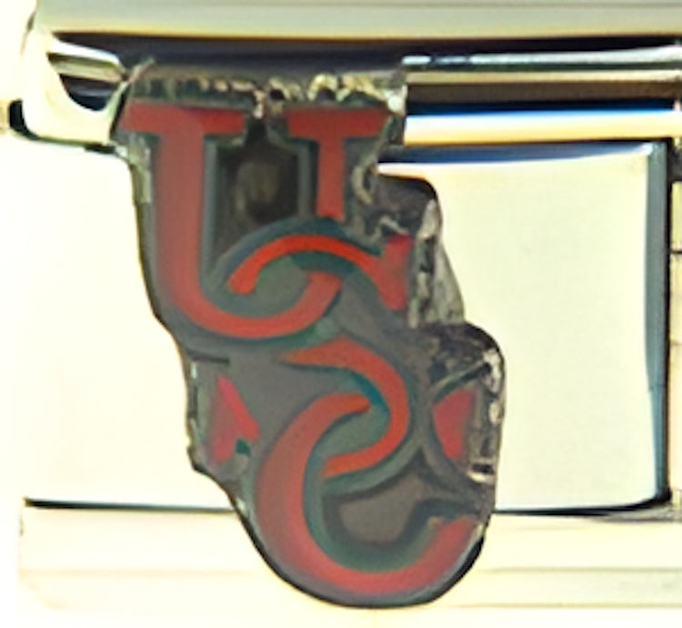 USC Trojans Red Text on Steel
