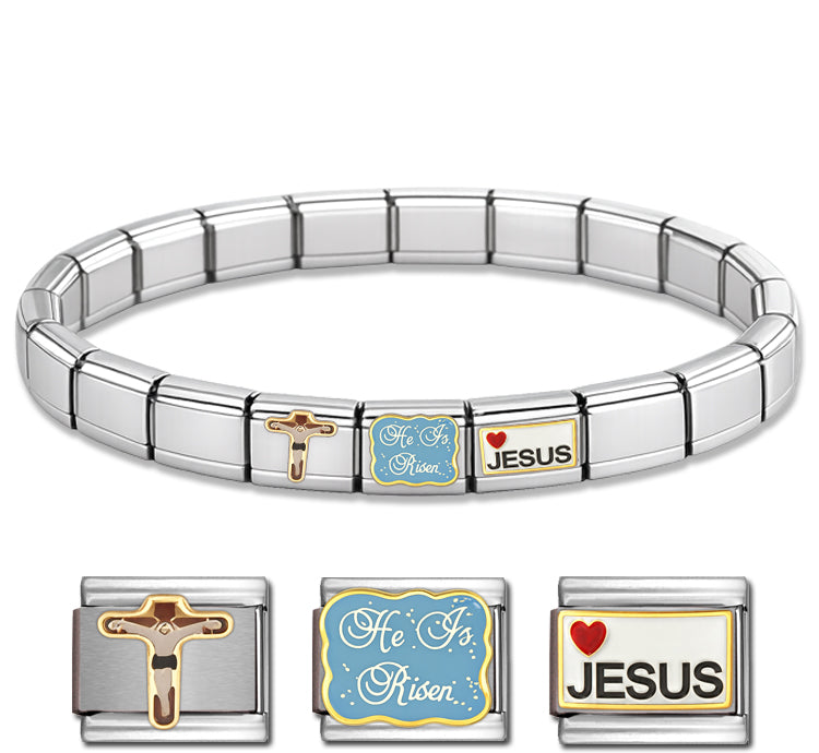 He Is Risen Bracelet Starter Set - Includes 15 Base Links and 3 Charms
