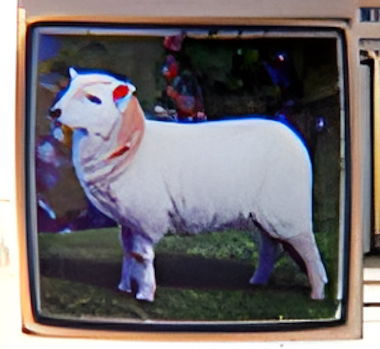 White Sheep on Green Photo Charm