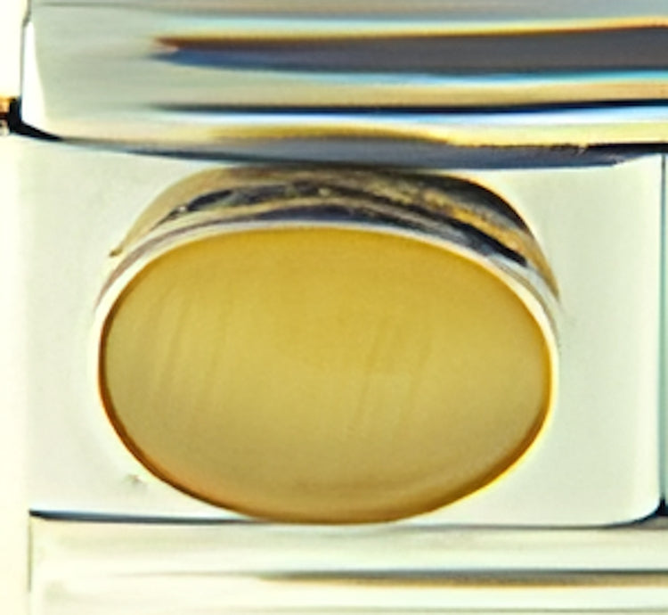 November Yellow Oval Cats Eye