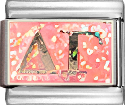 Glitter Pink Delta Gamma Sorority On Sparkle Pink