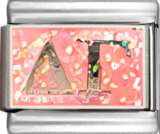 Glitter Pink Delta Gamma Sorority On Sparkle Pink