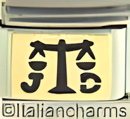 Black Law Justice Scales on Gold