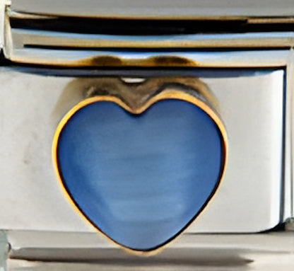 Blue Cats Eye Heart Stone
