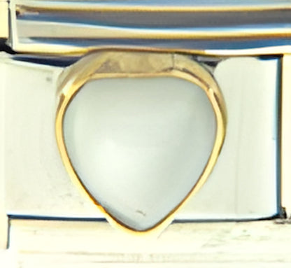 White Cats Eye Heart Stone