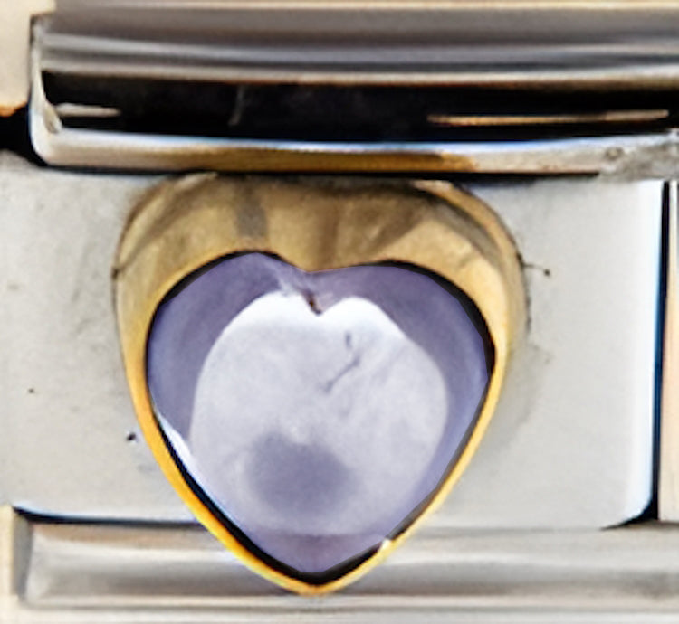 Clear Lavender Heart Stone
