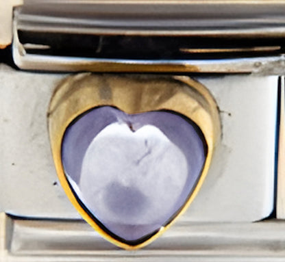 Clear Lavender Heart Stone