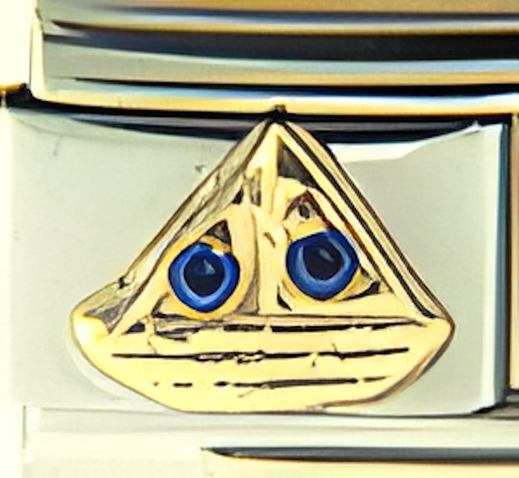 Gold Sailboat with Blue CZ