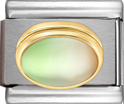 Lime and Tangerine Oval Stone