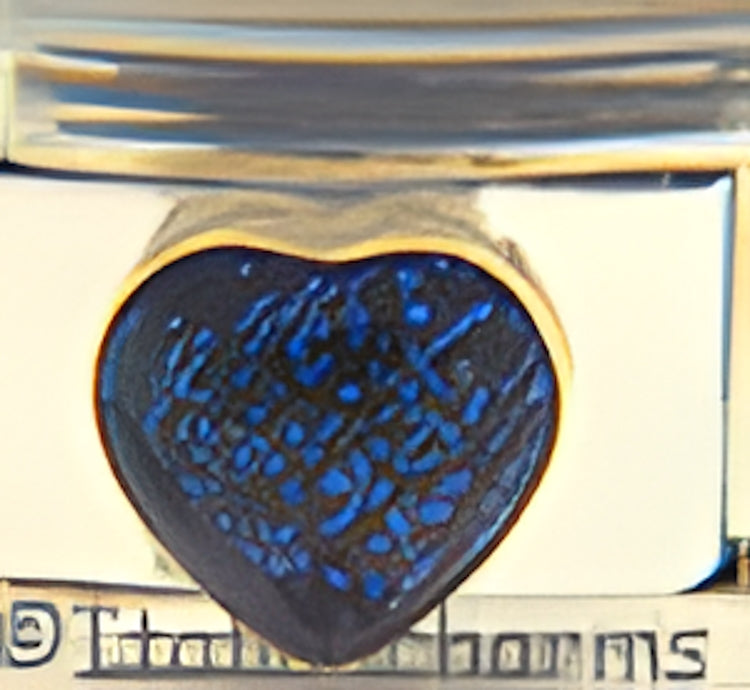 Glitter Blue Heart Stone
