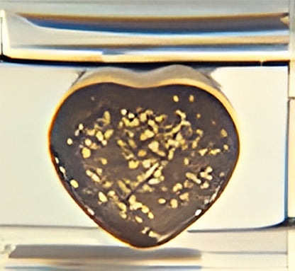 Glitter Gold Heart Stone