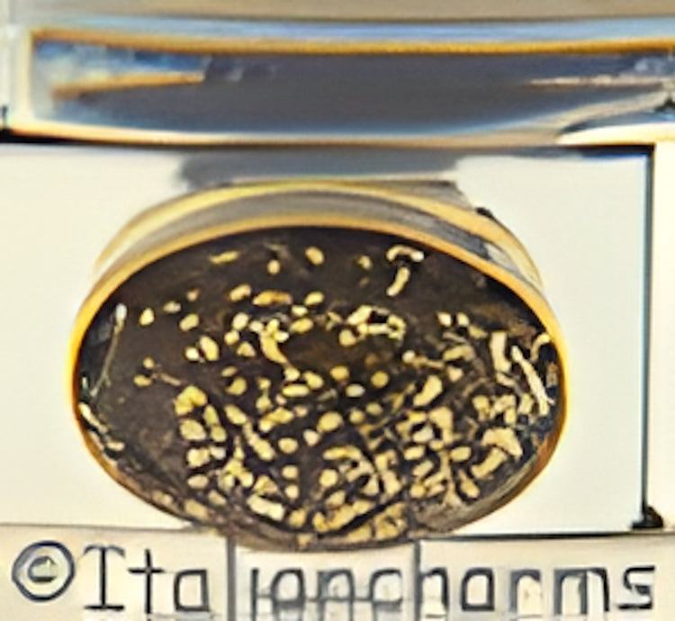 November Glitter Gold Oval Stone