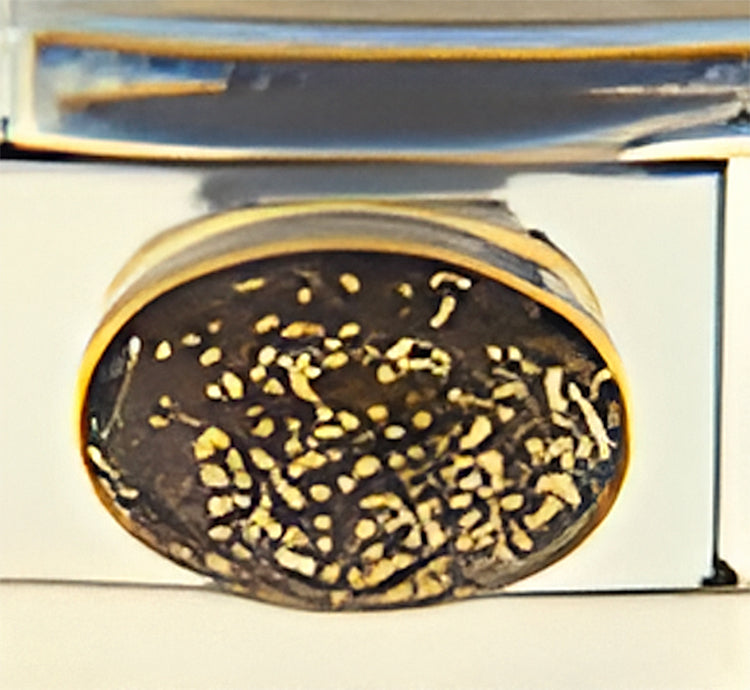 November Glitter Gold Oval Stone