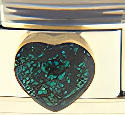 Glitter Green Heart Stone