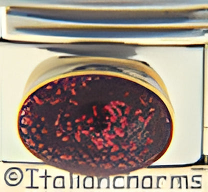 July Glitter Red Oval Stone