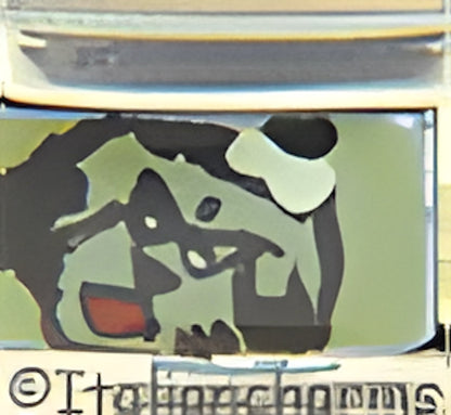 Italian Hand Painted Angry Dog Face on Green