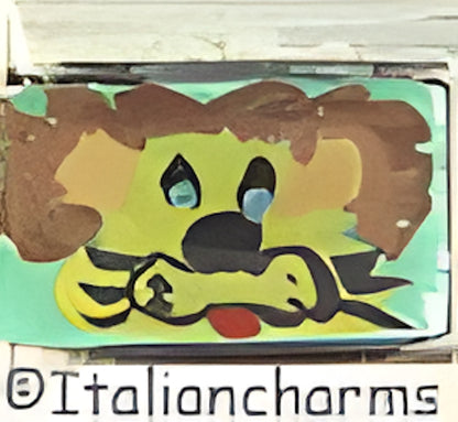 Italian Hand Painted Lion on Green
