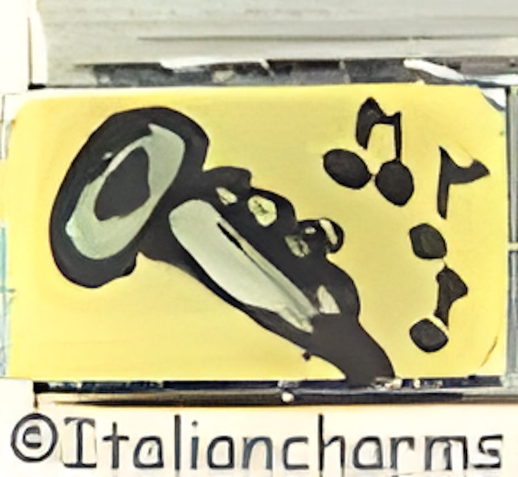 Italian Hand Painted Clarinet on Yellow