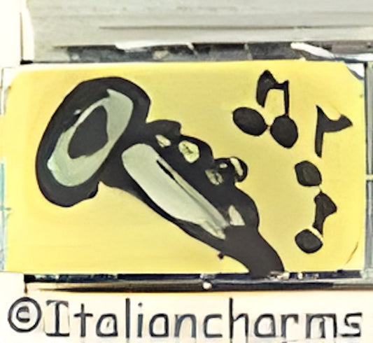 Italian Hand Painted Clarinet on Yellow