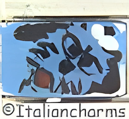 Italian Hand Painted Dog on Blue