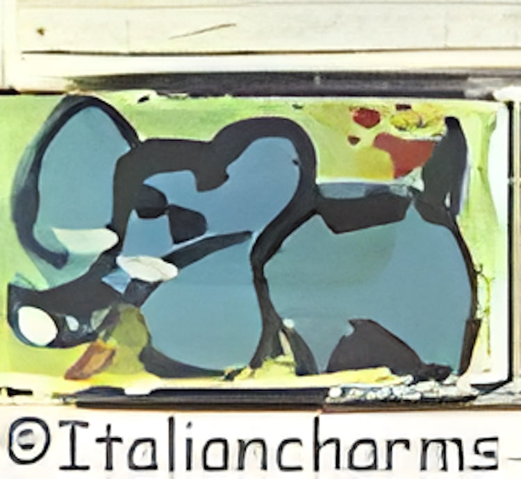 Italian Hand Painted Elephant on Green