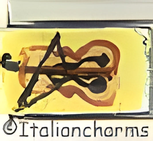 Italian Hand Painted Violin on Yellow