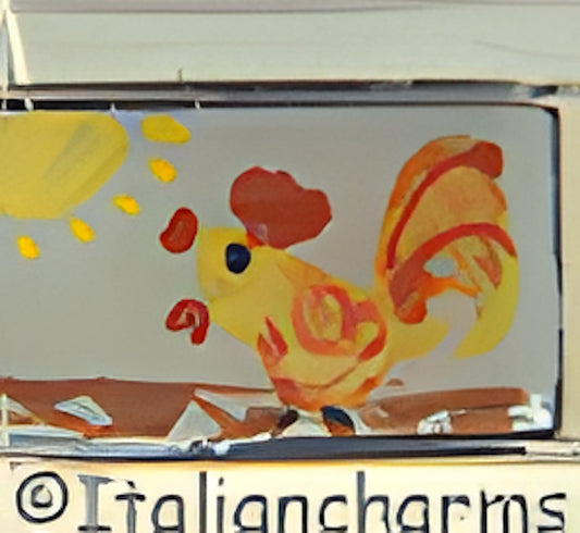 Italian Hand Painted Rooster with Sun